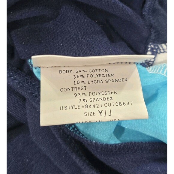 Gilda Marx VTG 90s Cotton Velvet Biketard Unitard Dance Tricolor Blue XS (Y/J) - Picture 13 of 16